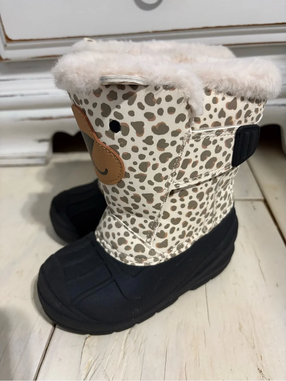 Cat & Jack Toddler Girls Faux Fur Frankie Thermalite Winter Snow Boots Size 8